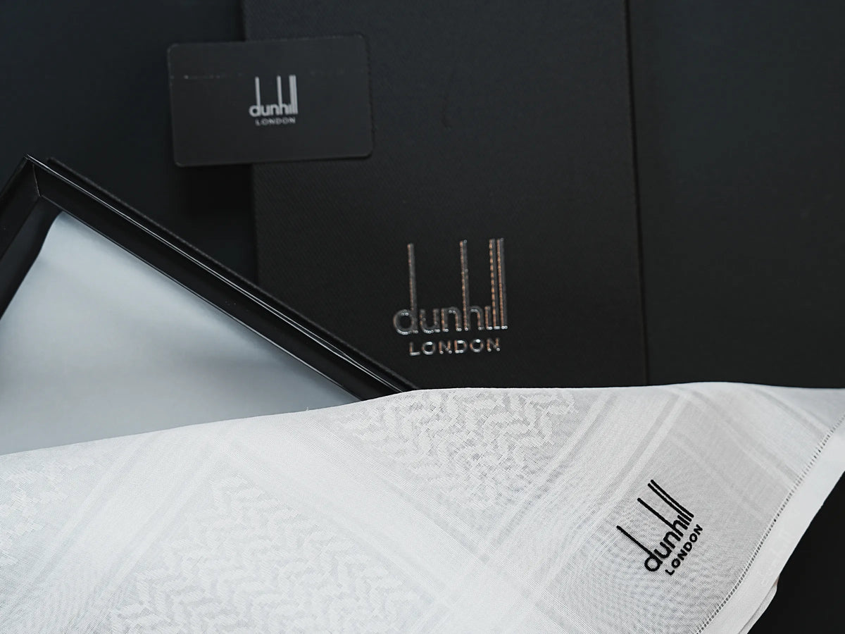Shemagh blanco prémium Dunhill London: tocado árabe de lujo para caballeros modernos