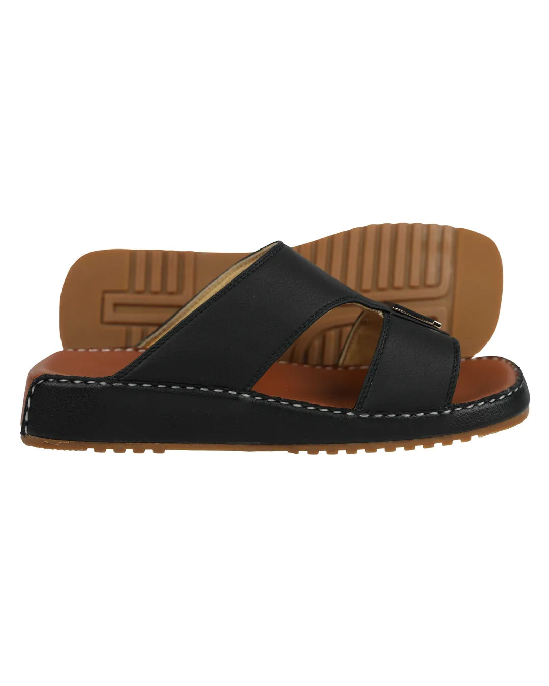 Al Aseel Classic Black Leather Sandals for the Modern Gentleman