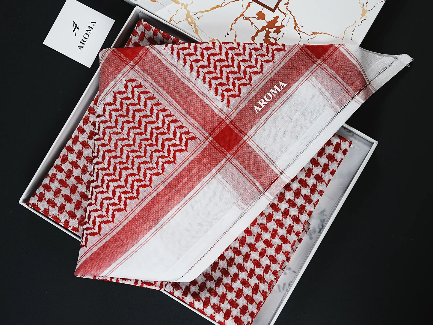 Aroma Premium Red Shemagh – Crafted for Timeless Elegance