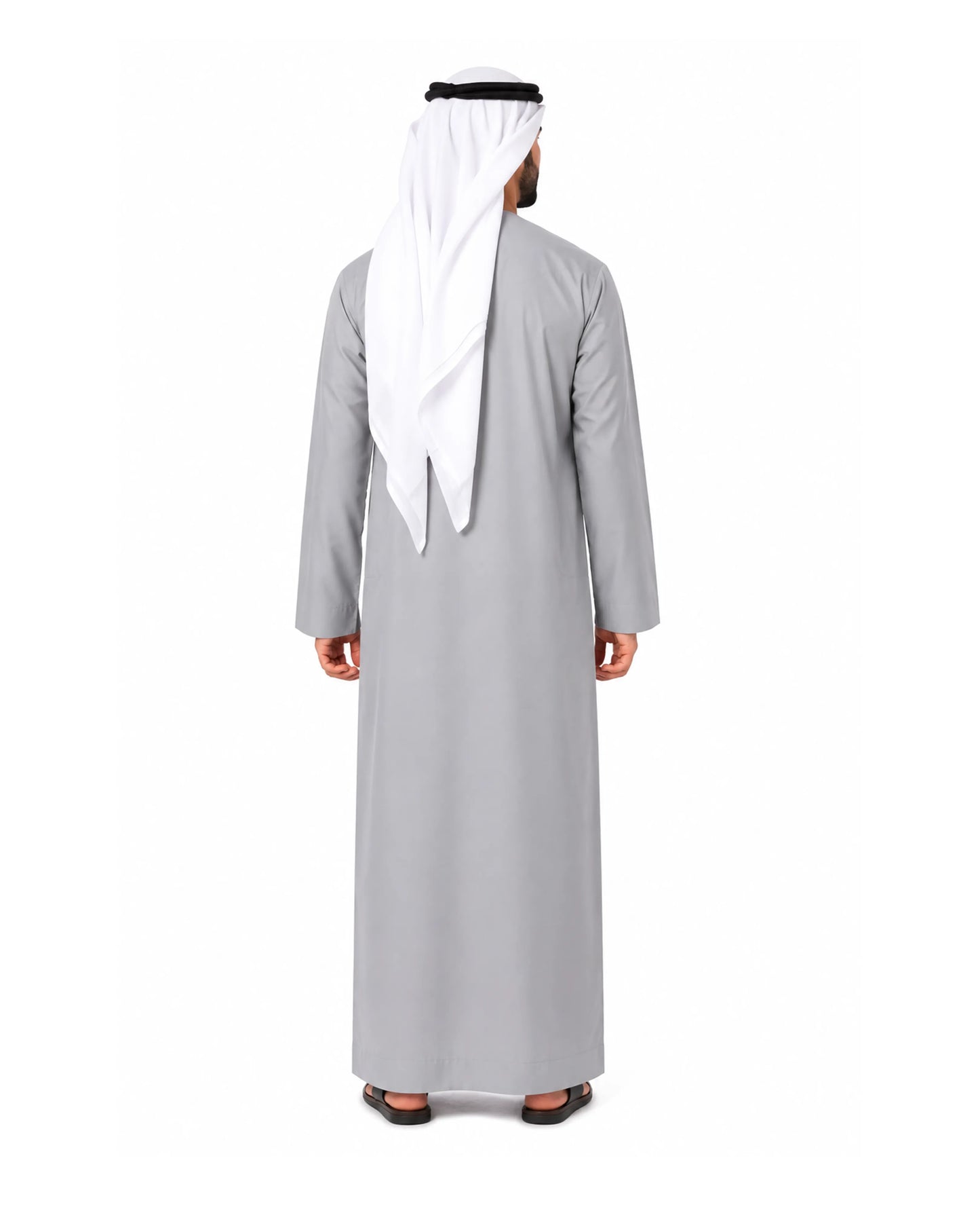 Premium Light Grey Emirati Kandura for Men | Traditional UAE Thobe with Modern Elegance