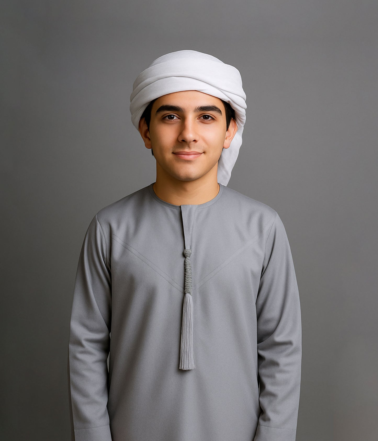 Grey Youth Arabic Kandura Emirati thobe for boys UAE