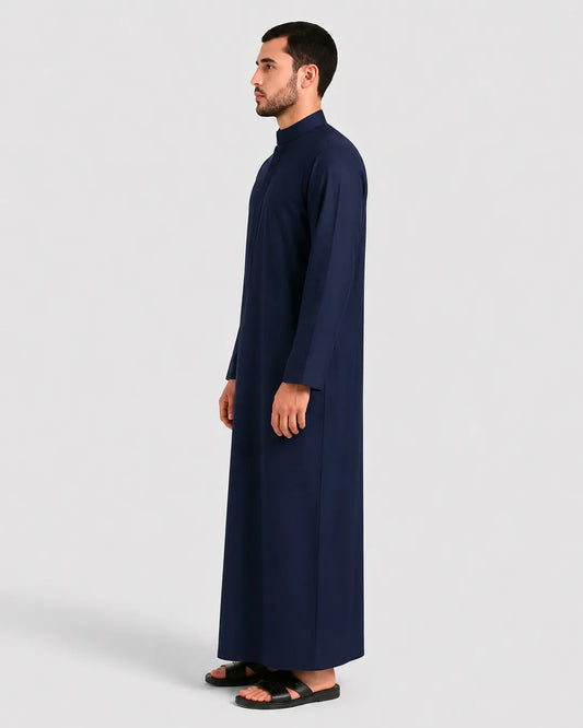 Luxury Navy Blue Kuwaiti Thobe – Refined Traditional Wear