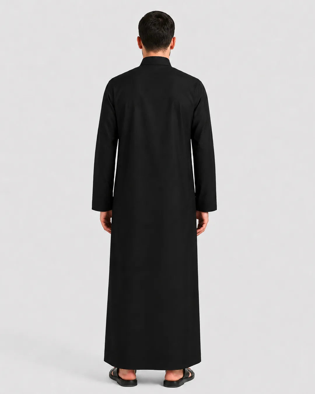 Modern Kuwaiti Kandura – Black with a Minimalist Finish