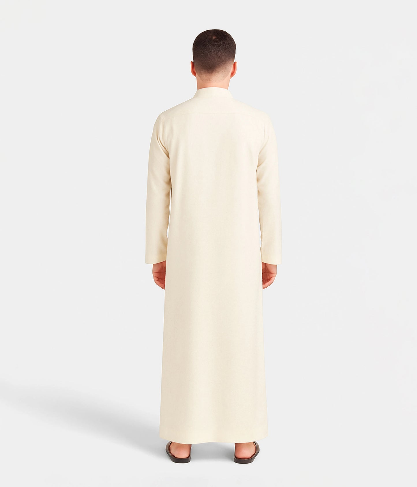 Back design of cream Emirati kandura for men