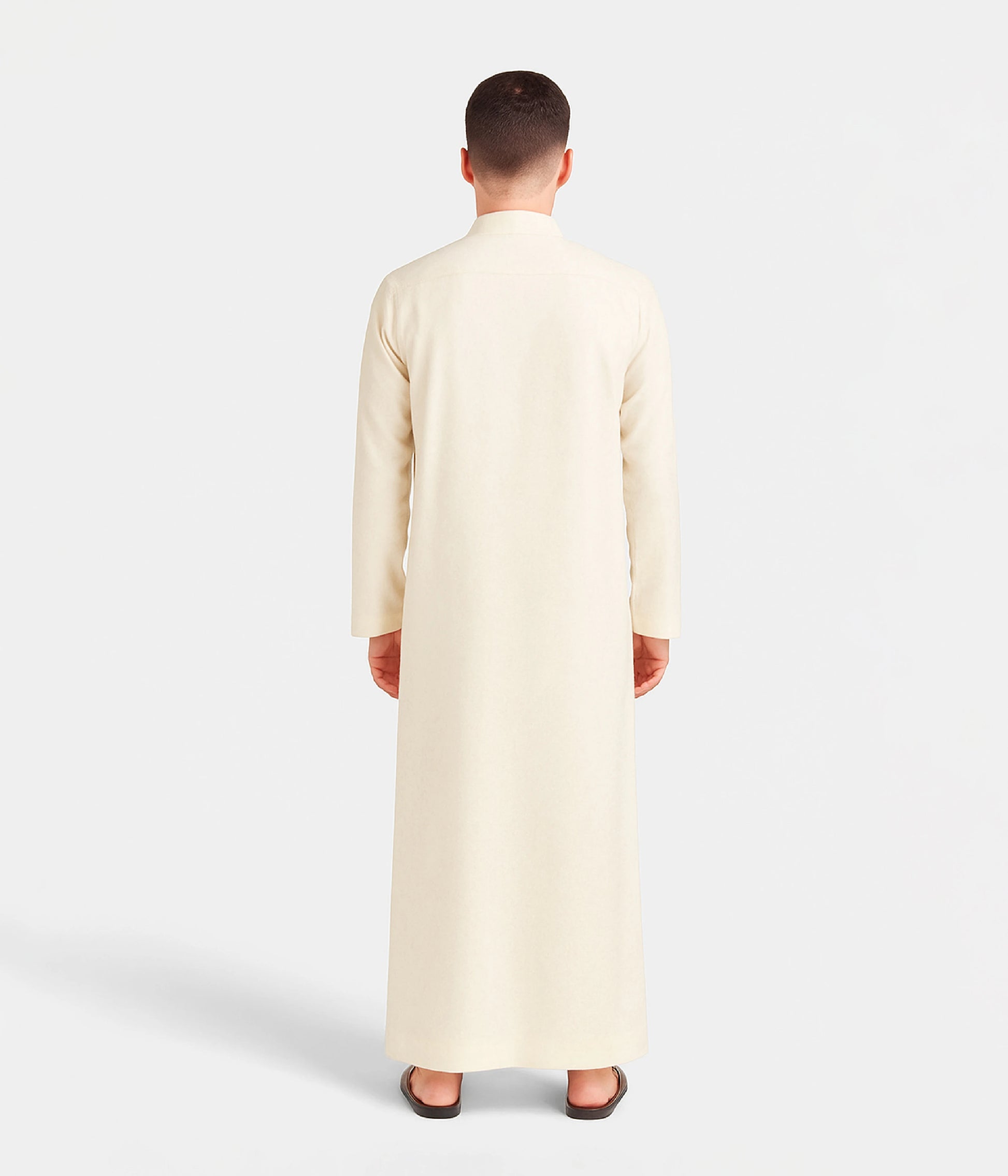Back design of cream Emirati kandura for men