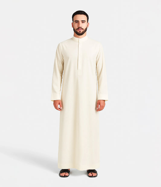 Cream Kuwaiti Kandura for Men – Traditional Thobe Dubai