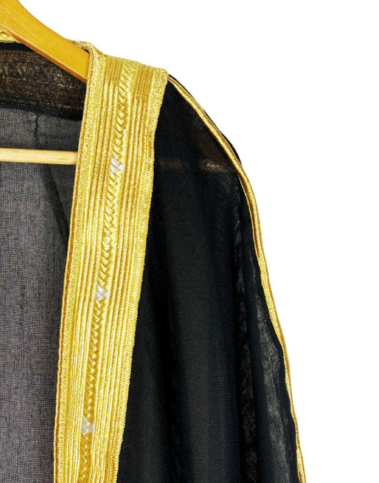 Luxury black Emirati bisht for weddings Eid and official events UAE