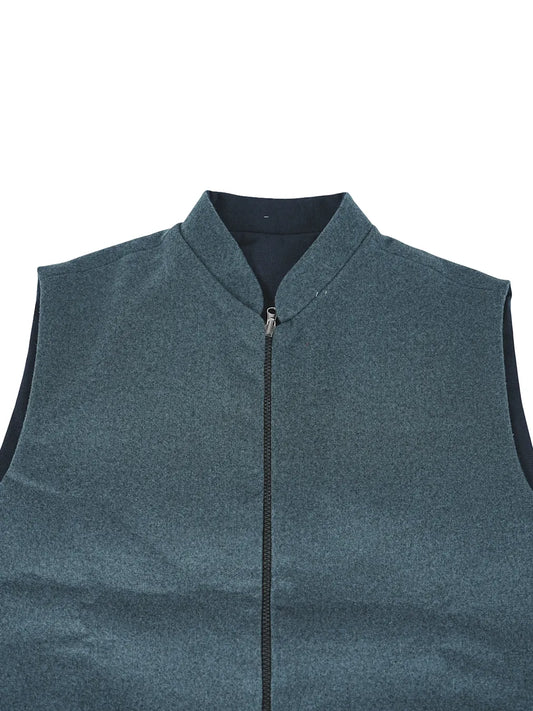 PREMIUM STEEL BLUE SLEEVELESS WINTER JACKET WITH ZIP