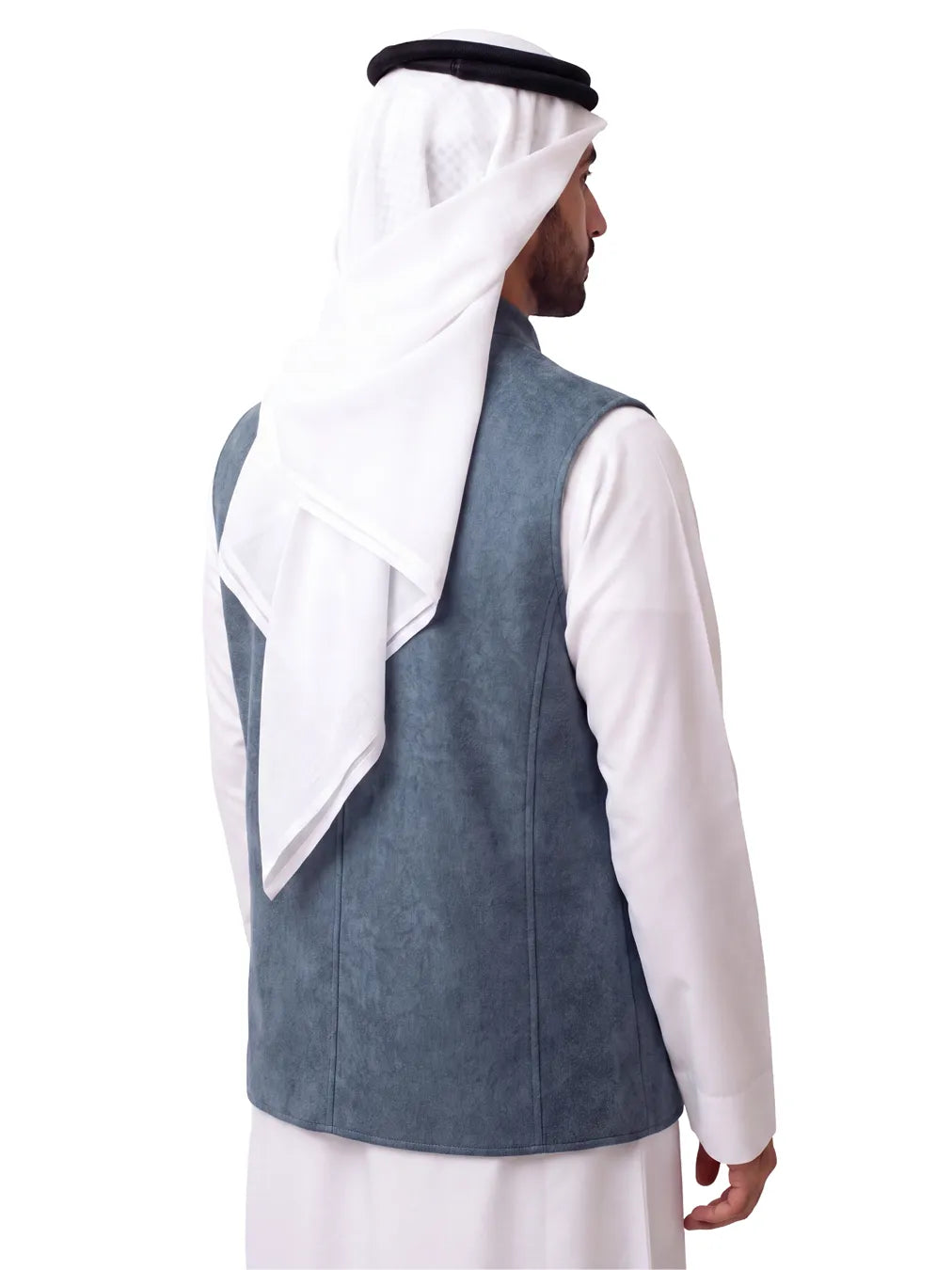 PREMIUM STEEL BLUE SLEEVELESS WINTER JACKET WITH ZIP