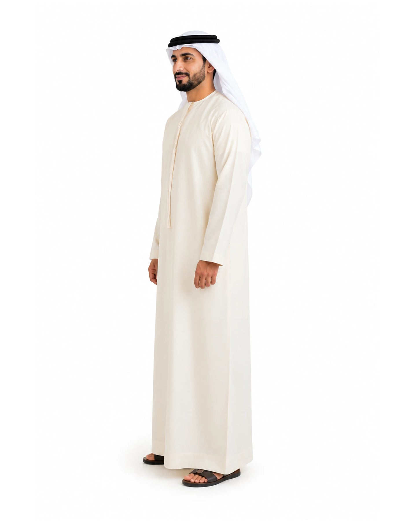 Premium Light Cream Emirati Kandura for Men | Traditional UAE Thobe