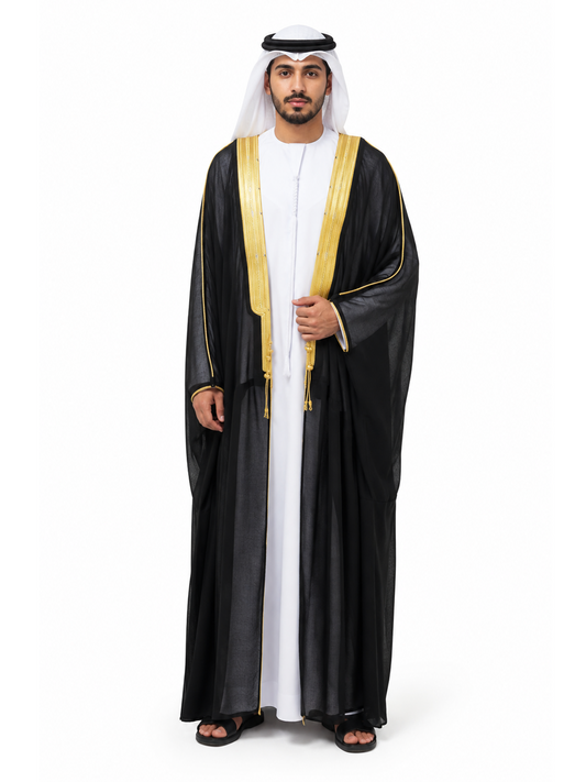 Black Bisht – Luxury Emirati Cloak UAE