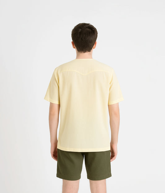Men’s Casual Cotton Shirt Dubai – Light Yellow