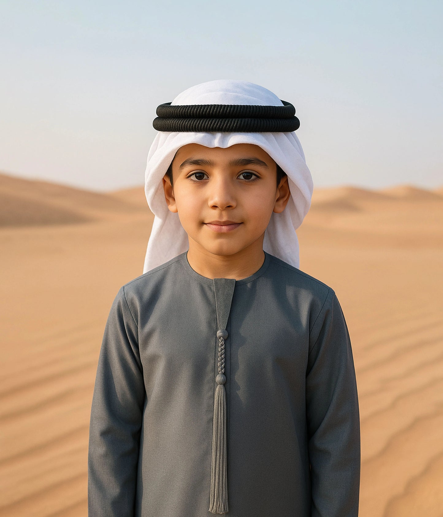 grey boys kandura modern emirati thobe UAE