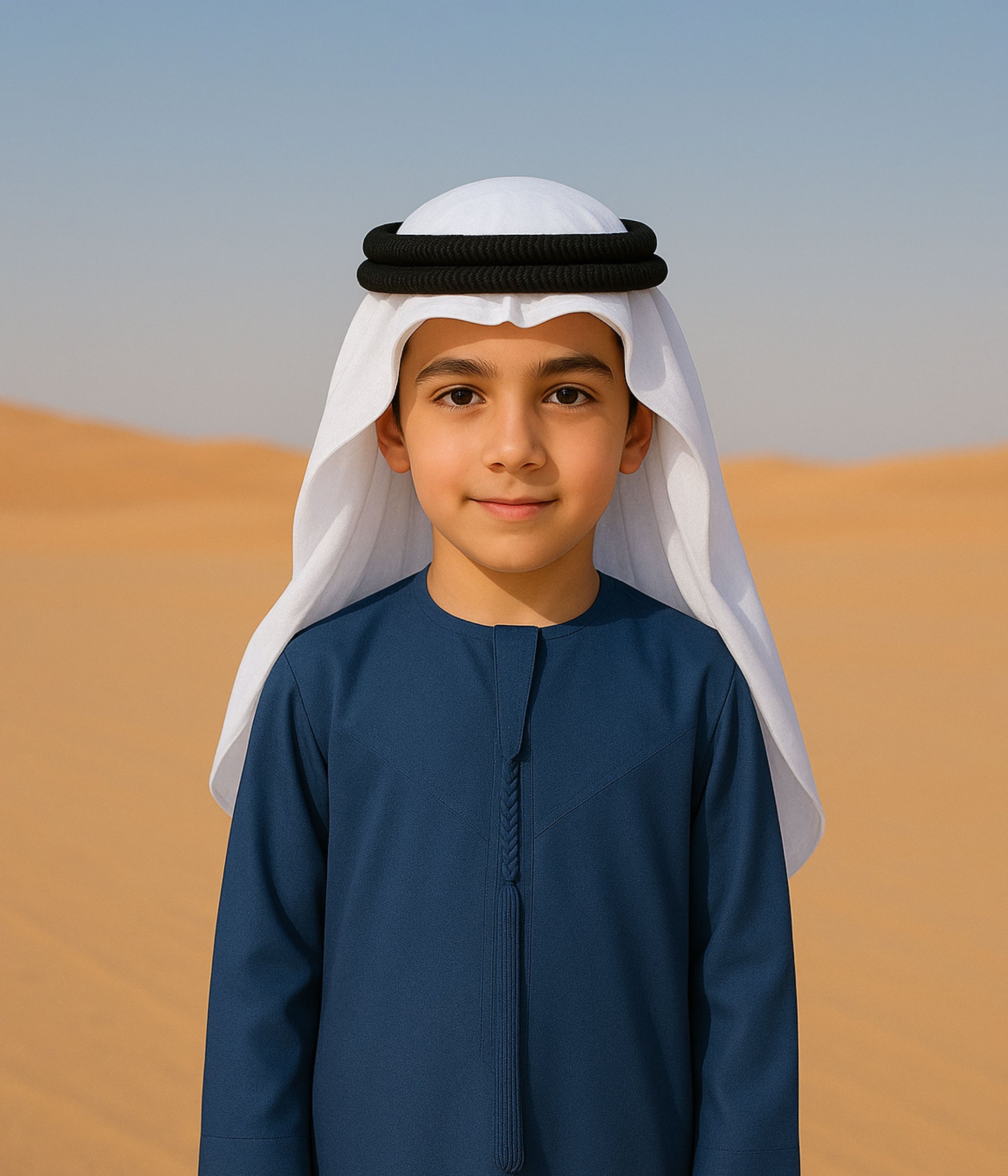 navy blue boys kandura emirati outfit UAE