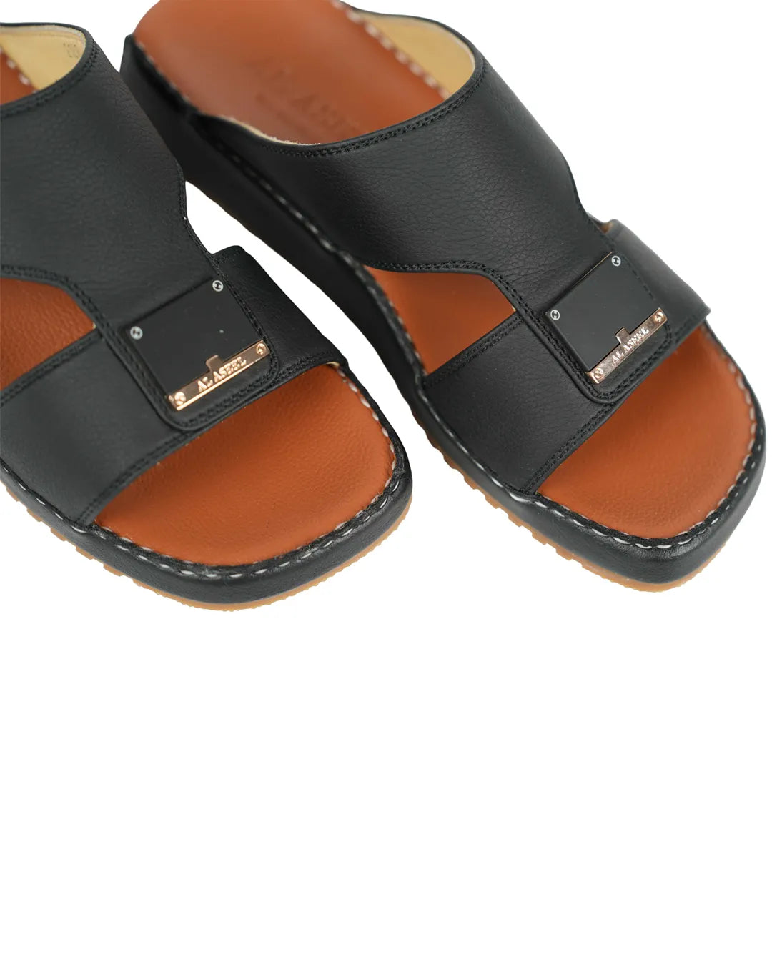 Al Aseel Classic Black Leather Sandals for the Modern Gentleman