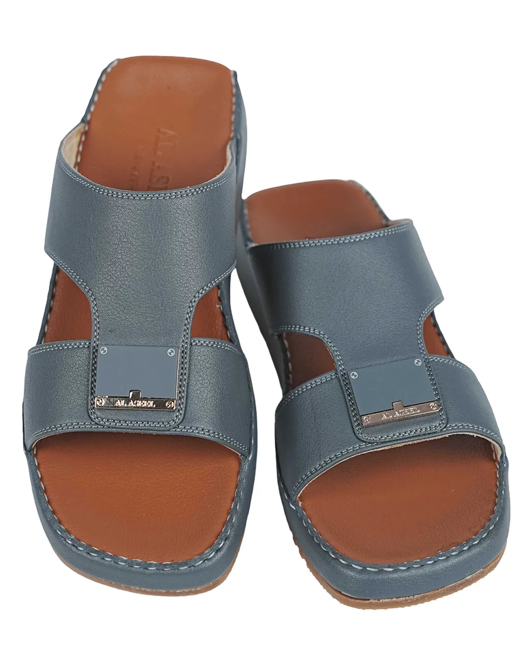 Al Aseel Classic Grey Leather Sandals – Timeless Comfort & Style