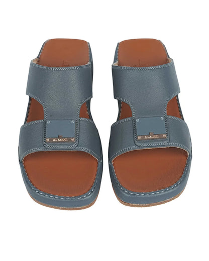 Al Aseel Classic Grey Leather Sandals – Timeless Comfort & Style