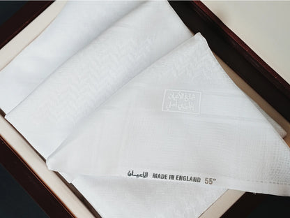 Al Ayan Premium White Ghutra – Made in England | Luxury Arabic Headwear