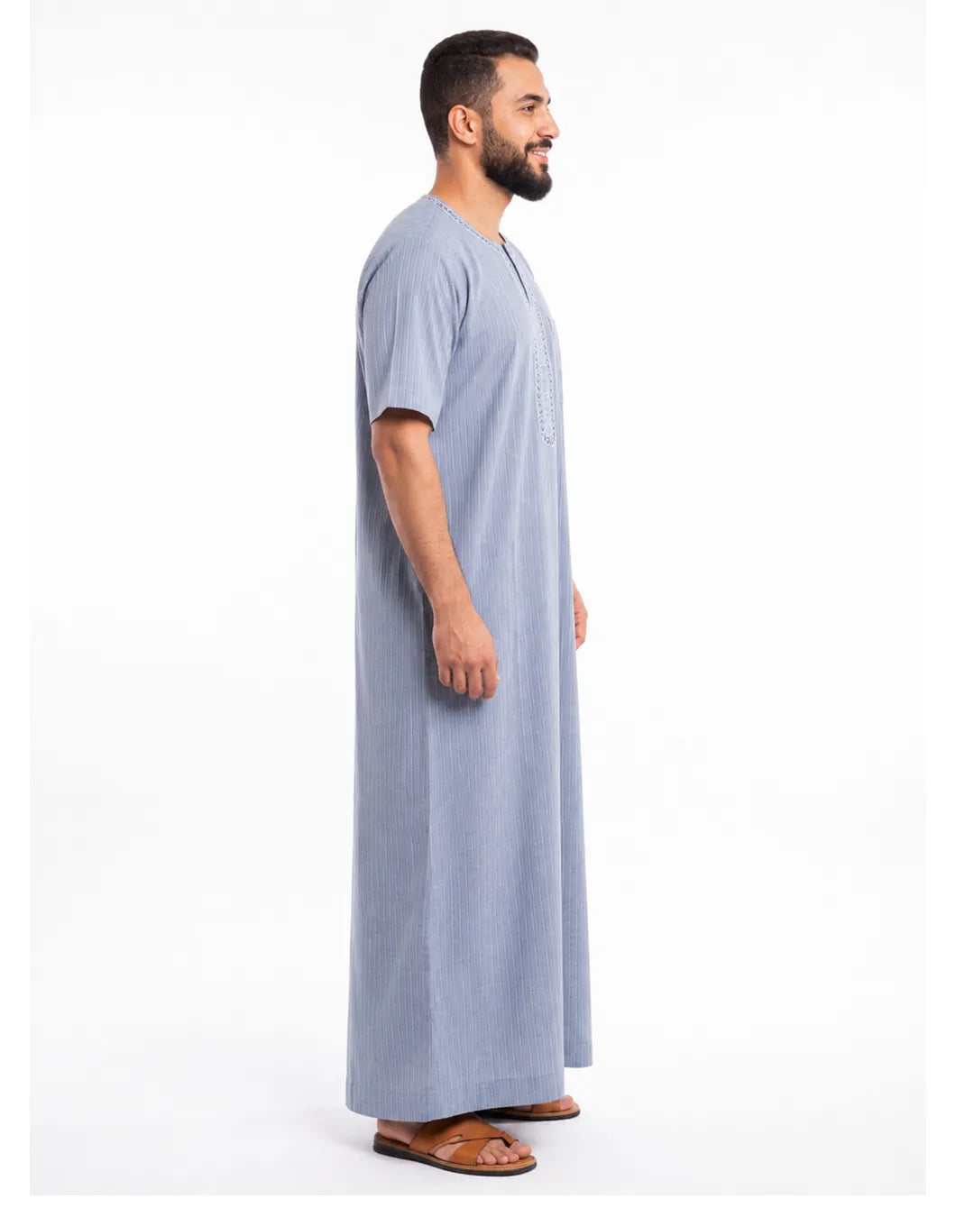Al Khazz Classic Arabic Jalabiya – Premium Light Blue Men's Thobe