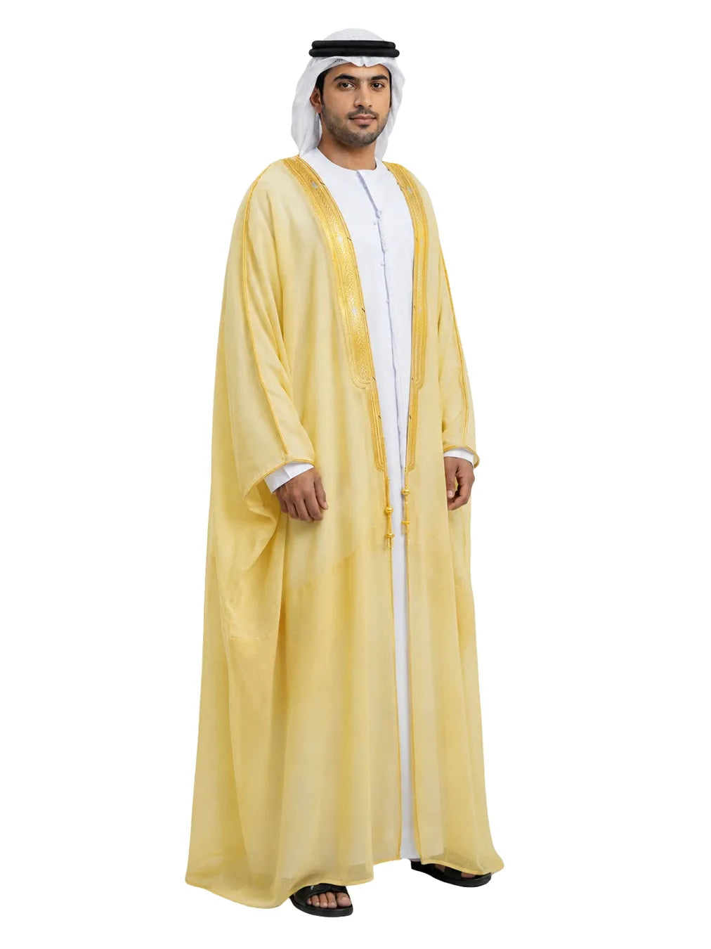 AL MASHALIH AL MALAKIYAH  K.S EXTRA -  Golden Beige  with Gold Embroidery