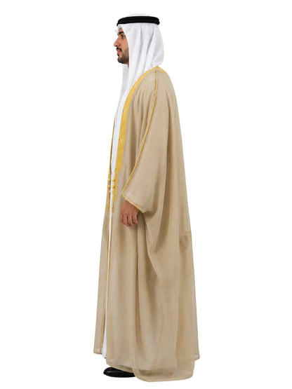 AL MASHALIH AL MALAKIYAH  K.S EXTRA -  desert sand  with Gold Embroidery