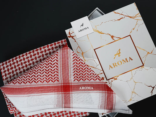 Aroma Premium Red Shemagh – Crafted for Timeless Elegance