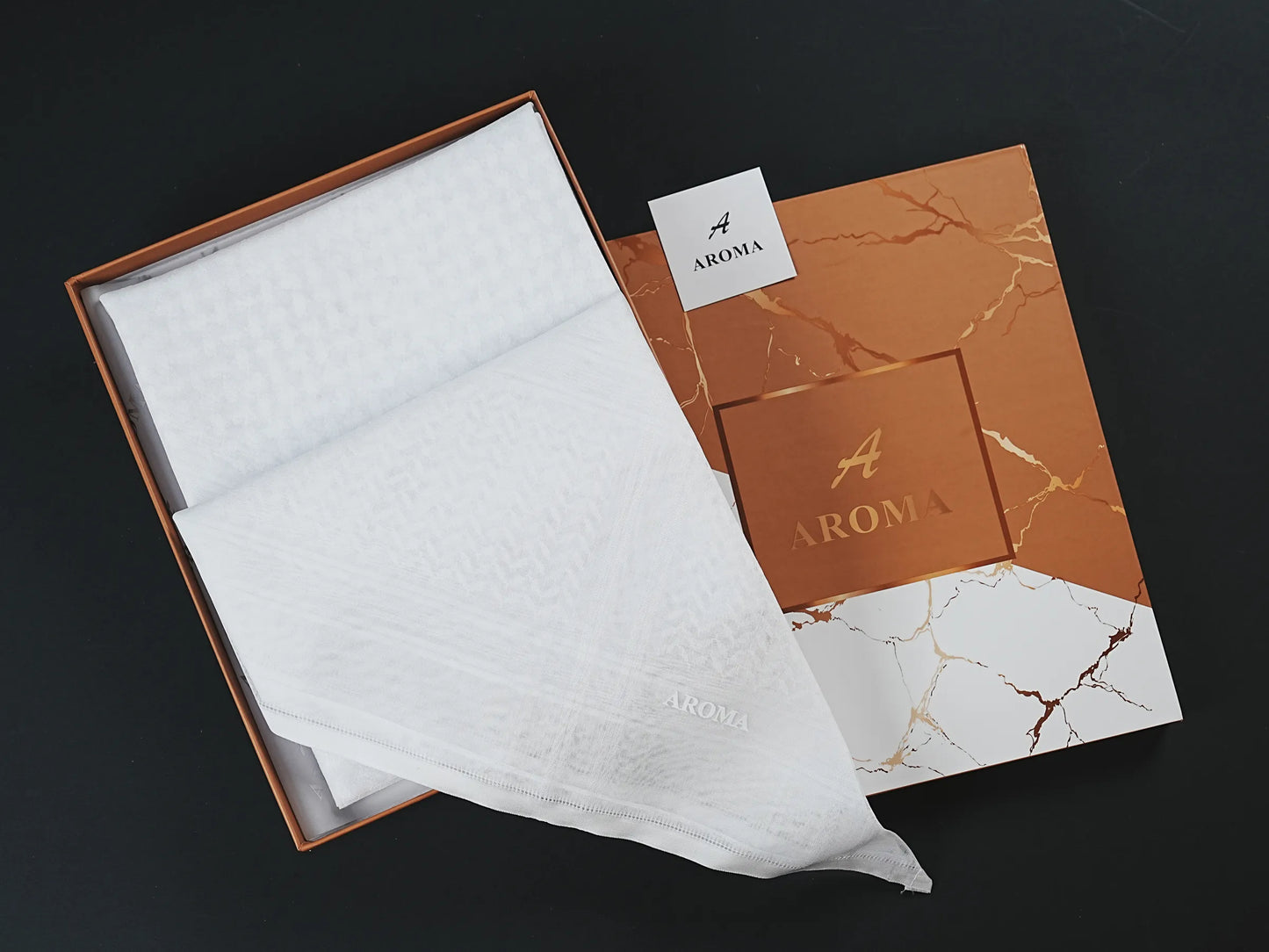Redefine Your Traditional Style with the Premium AROMA White Shemagh.