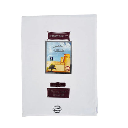Al-Hosn-Super-Soft-Export-Quality-White-Wuzar– Plain-Without-Boarder-Line