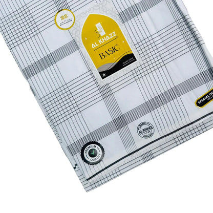 Al-Khazz-Checked-Black-Wuzar-Soft-Breathable-Cotton-Comfort-gcc