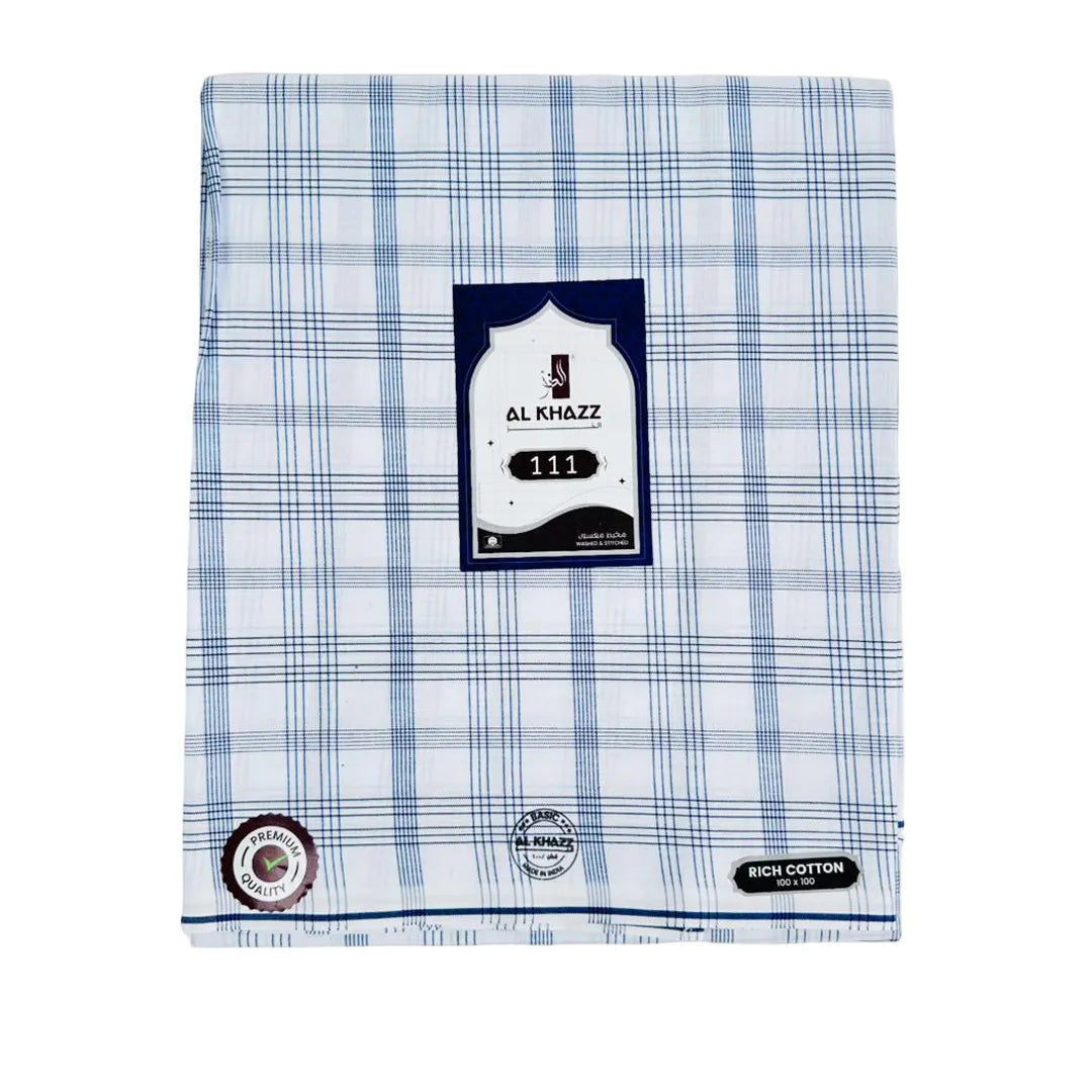 Al-Khazz-Soft-Cotton-Wuzar-Elegant-Dark-Blue-Checked-Design