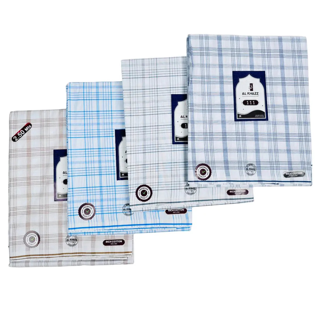 Al-Khazz-Soft-Cotton-Wuzar-Premium-Checked-Wuzar-for-Men-CLASSIC