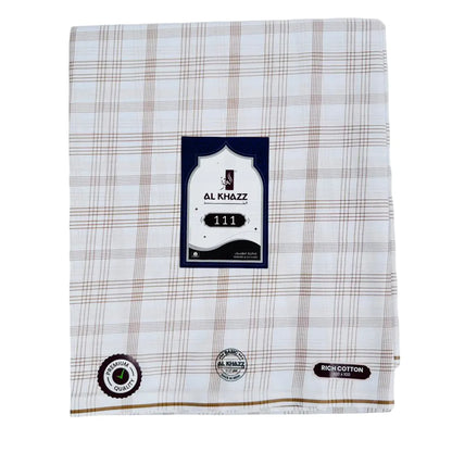 Al-Khazz-Soft-Cotton-Wuzar-Stylish-Brown-Check-Pattern