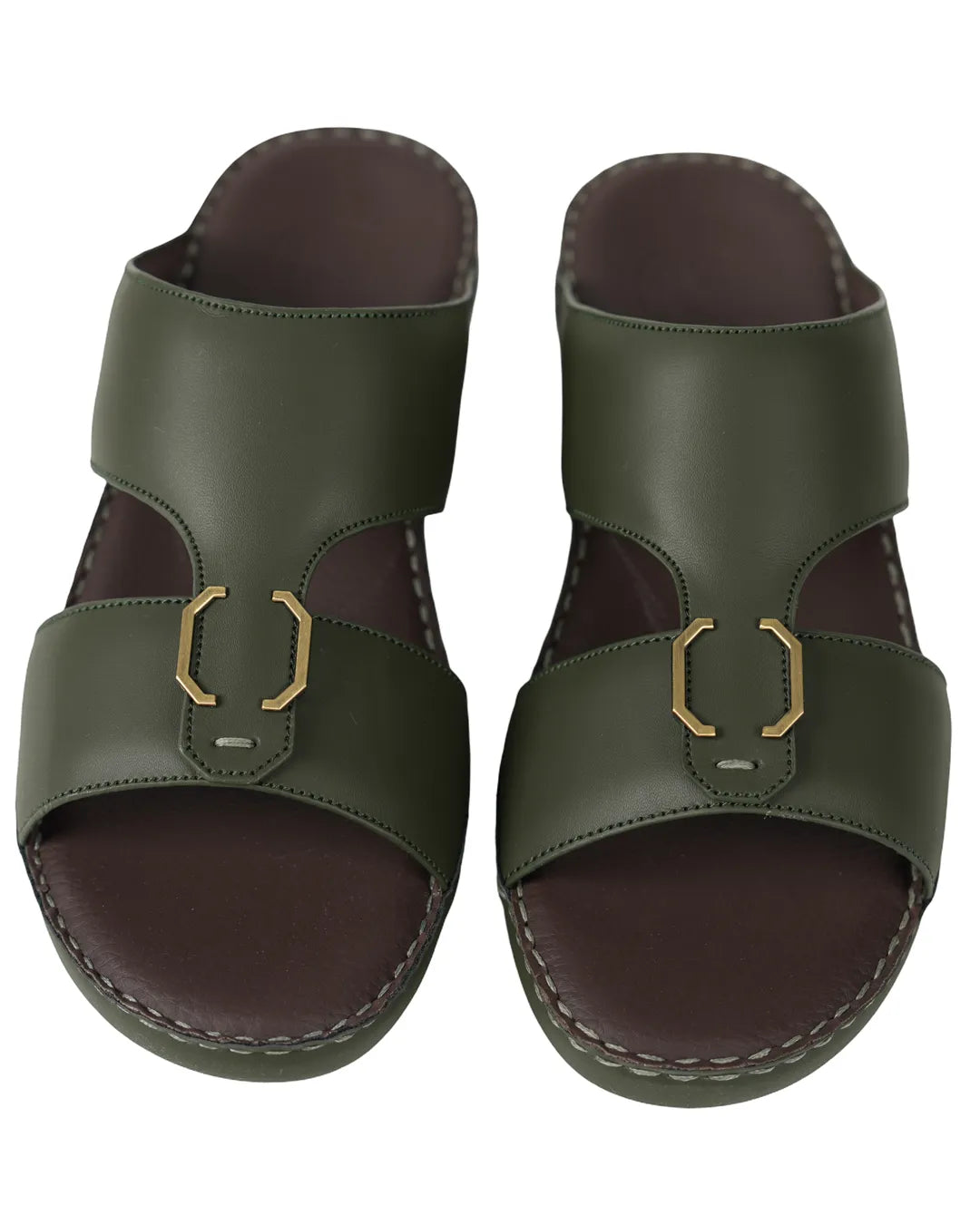 Al-Mazaya-Premium-Olive-Green-Arabic-Mens-Sandals-Luxury-Comfort-Timeless-Elegance