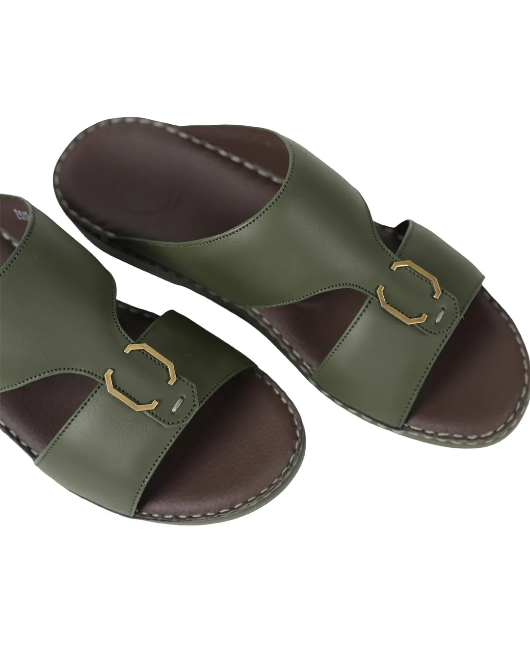 Al-Mazaya-Premium-Olive-Green-Arabic-Mens-Sandals-Luxury-Comfort