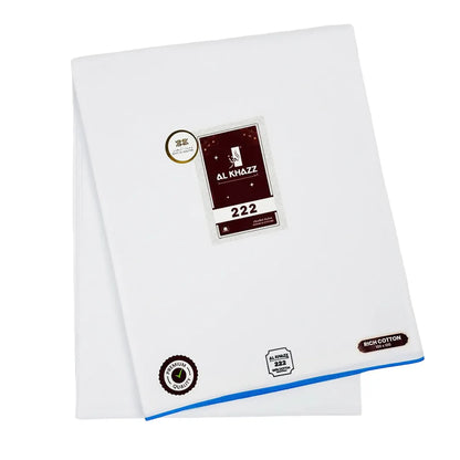 Al Khazz 222 White Wuzar with Color Border Collection – Premium Cotton Wear-UAE