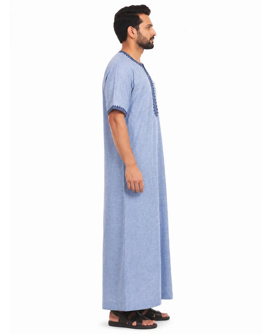 Al Khazz Experience Timeless Comfort with Our Premium Embroidered Jalabiya