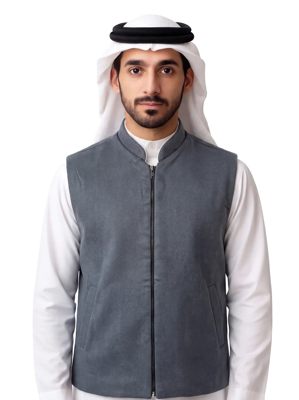 BLUE-GREY WINTER JACKET MEN WITH ZIP