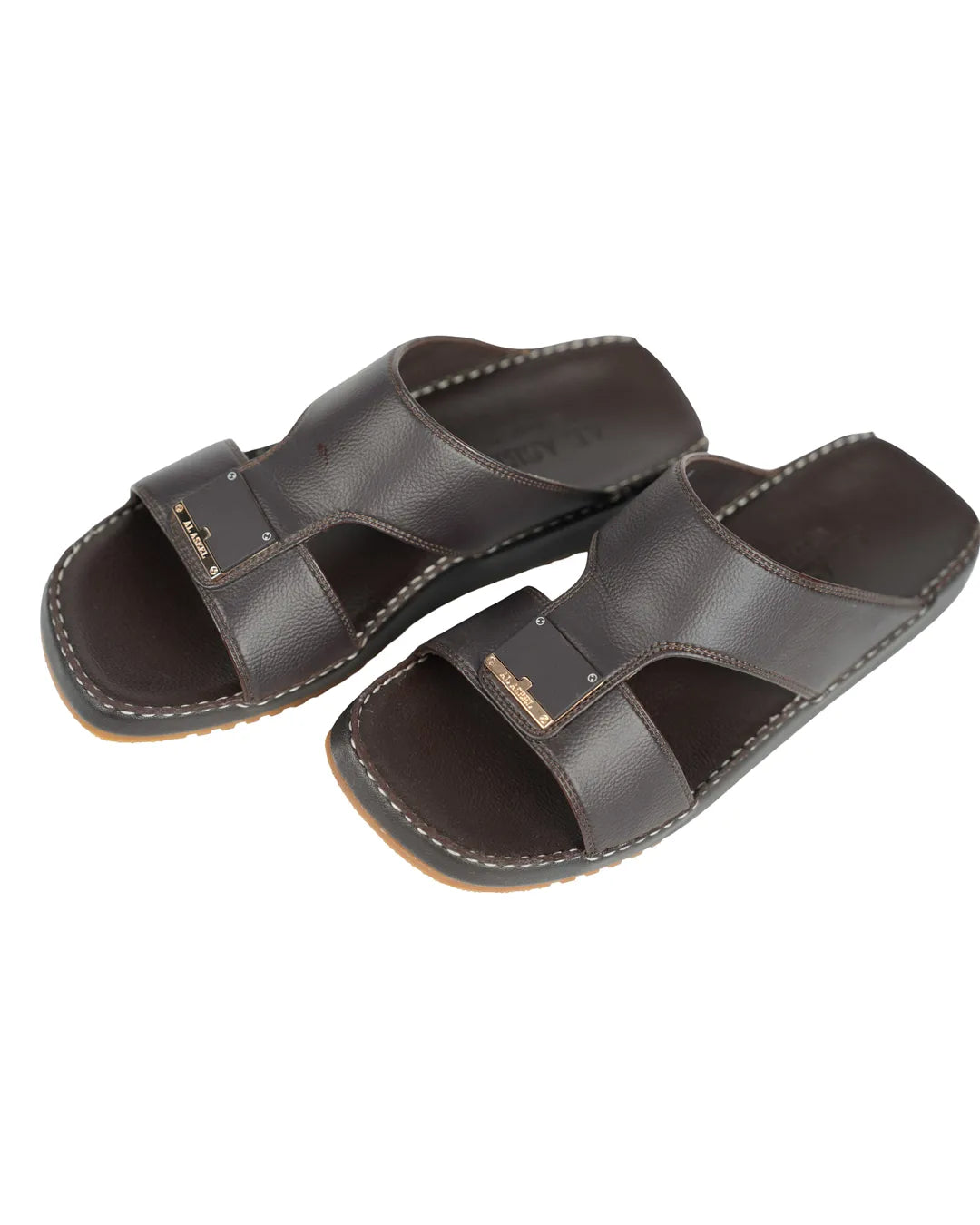 Al Aseel Classic Dark Brown Leather Sandals for the Modern Gentleman