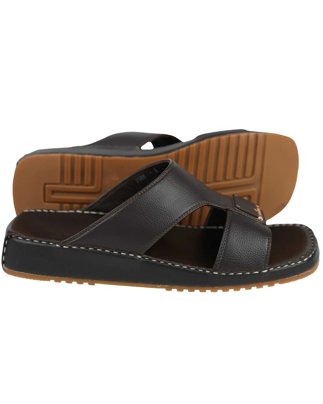 Al Aseel Classic Dark Brown Leather Sandals for the Modern Gentleman
