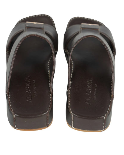 Al Aseel Classic Dark Brown Leather Sandals for the Modern Gentleman