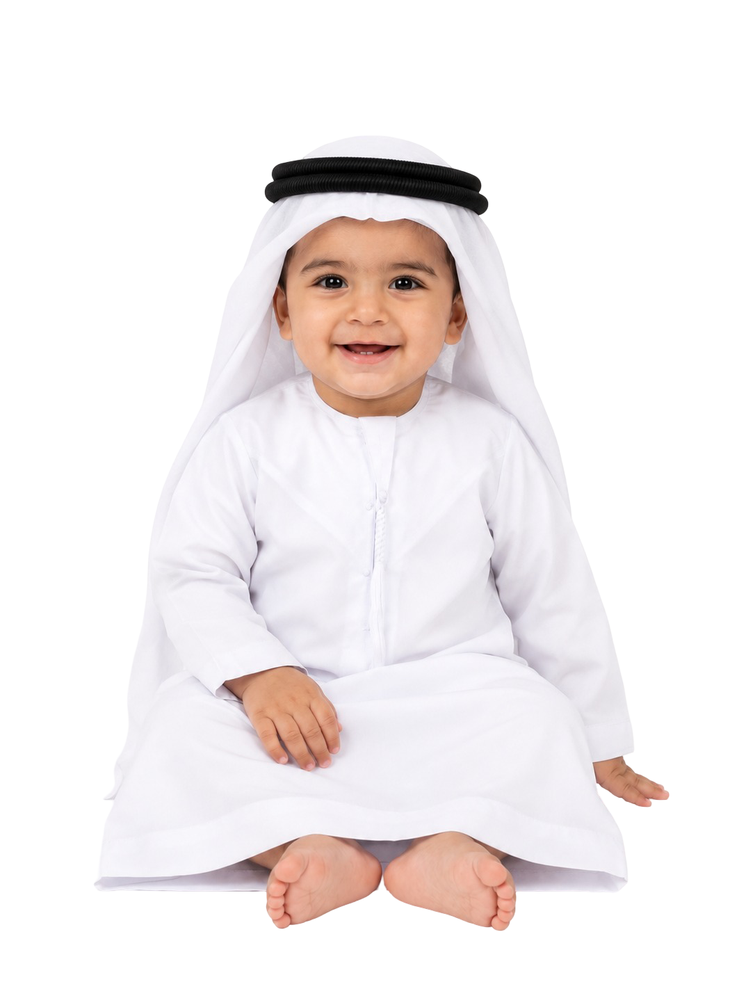 Baby White Shemagh – Soft Cotton Traditional Arabic Headwear