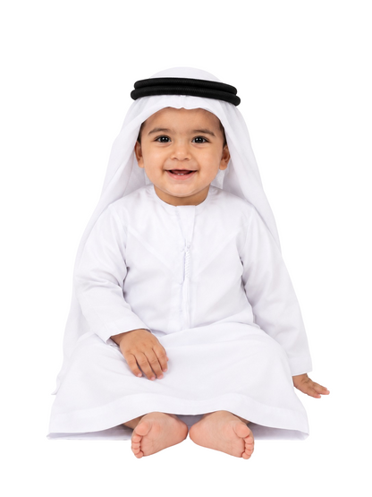 Baby White Shemagh – Soft Cotton Traditional Arabic Headwear