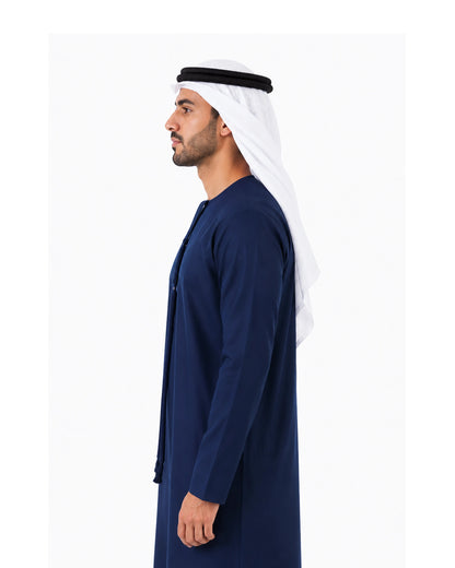 Dark Blue Kandura for Men – Emirati Style Thobe