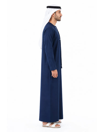 Dark Blue Kandura for Men – Emirati Style Thobe
