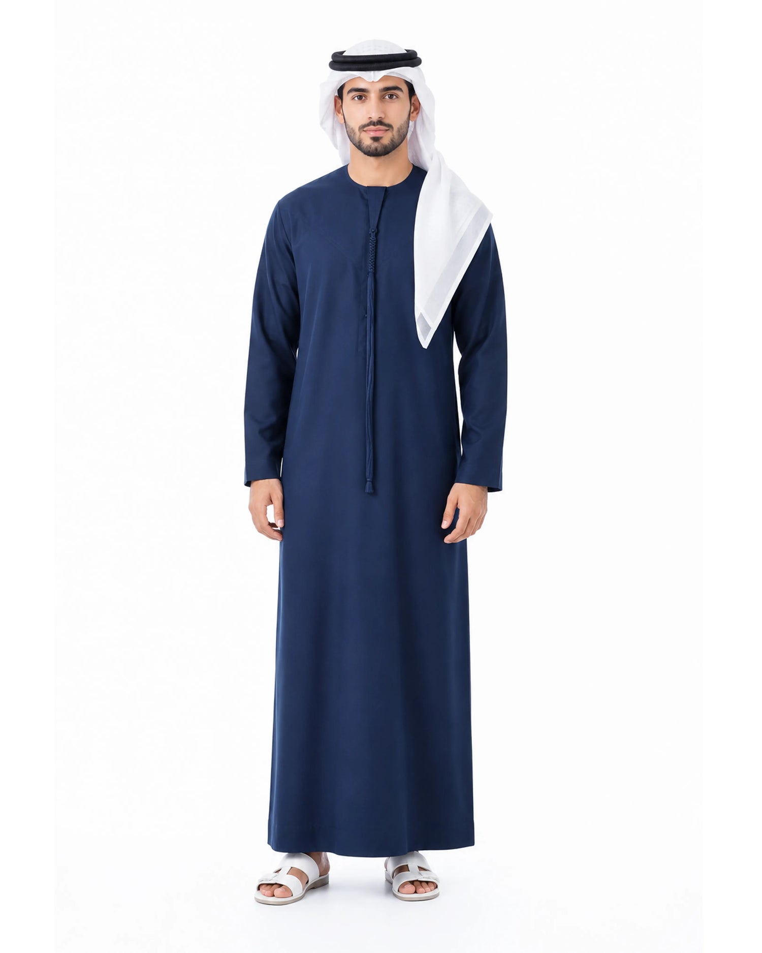 Dark Blue Kandura for Men – Emirati Style Thobe