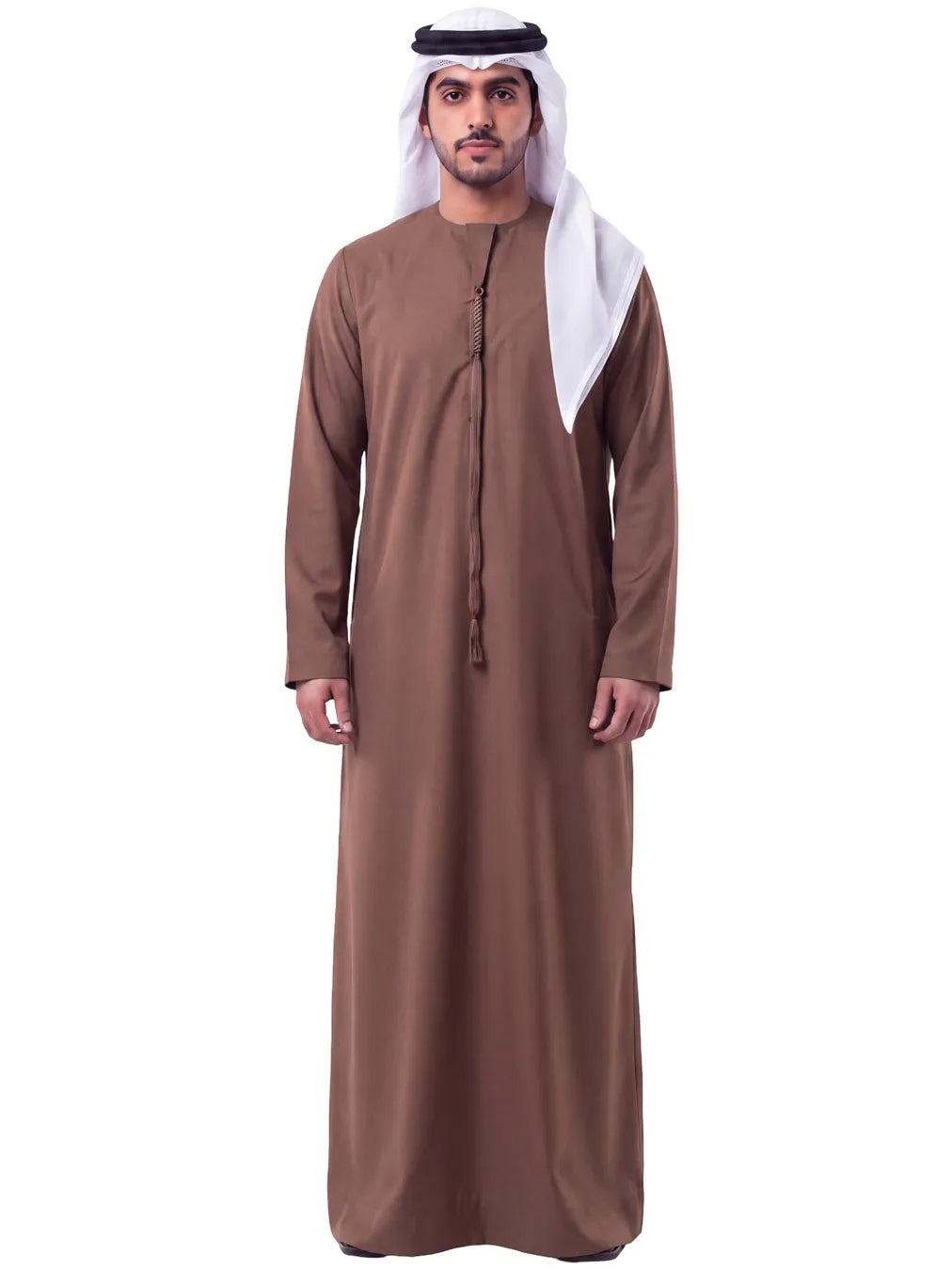 Brown blue Emirati Thobe - Reda 1865 Valdilana Exclusive Super 150's Fabric made In Italy 100% Wool