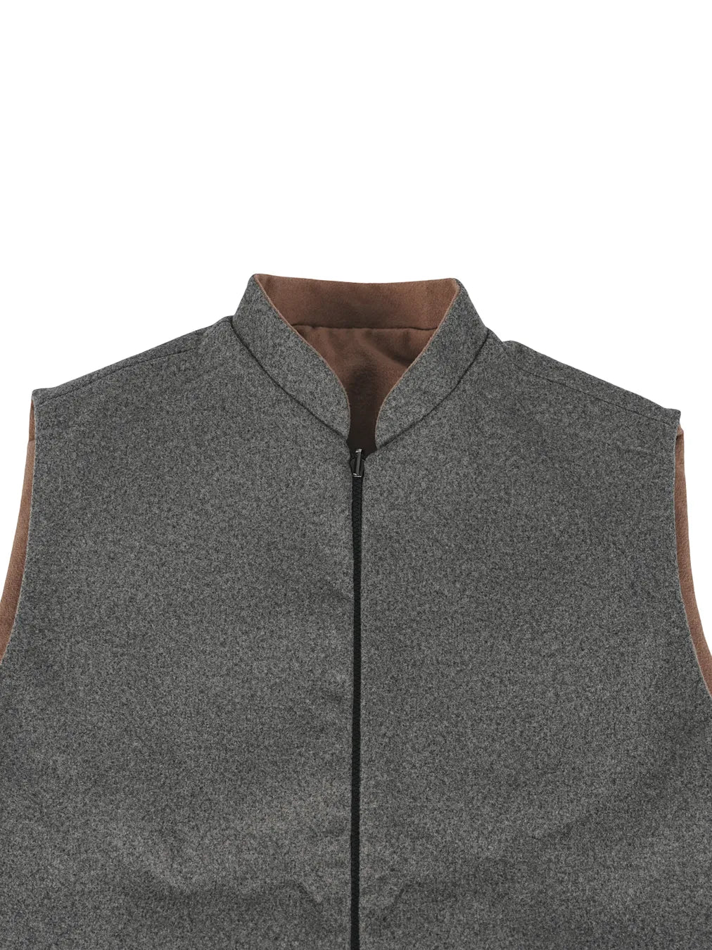 CHARCOAL GREY HALF-SLEEVE WINTER JACKET WITH ZIP