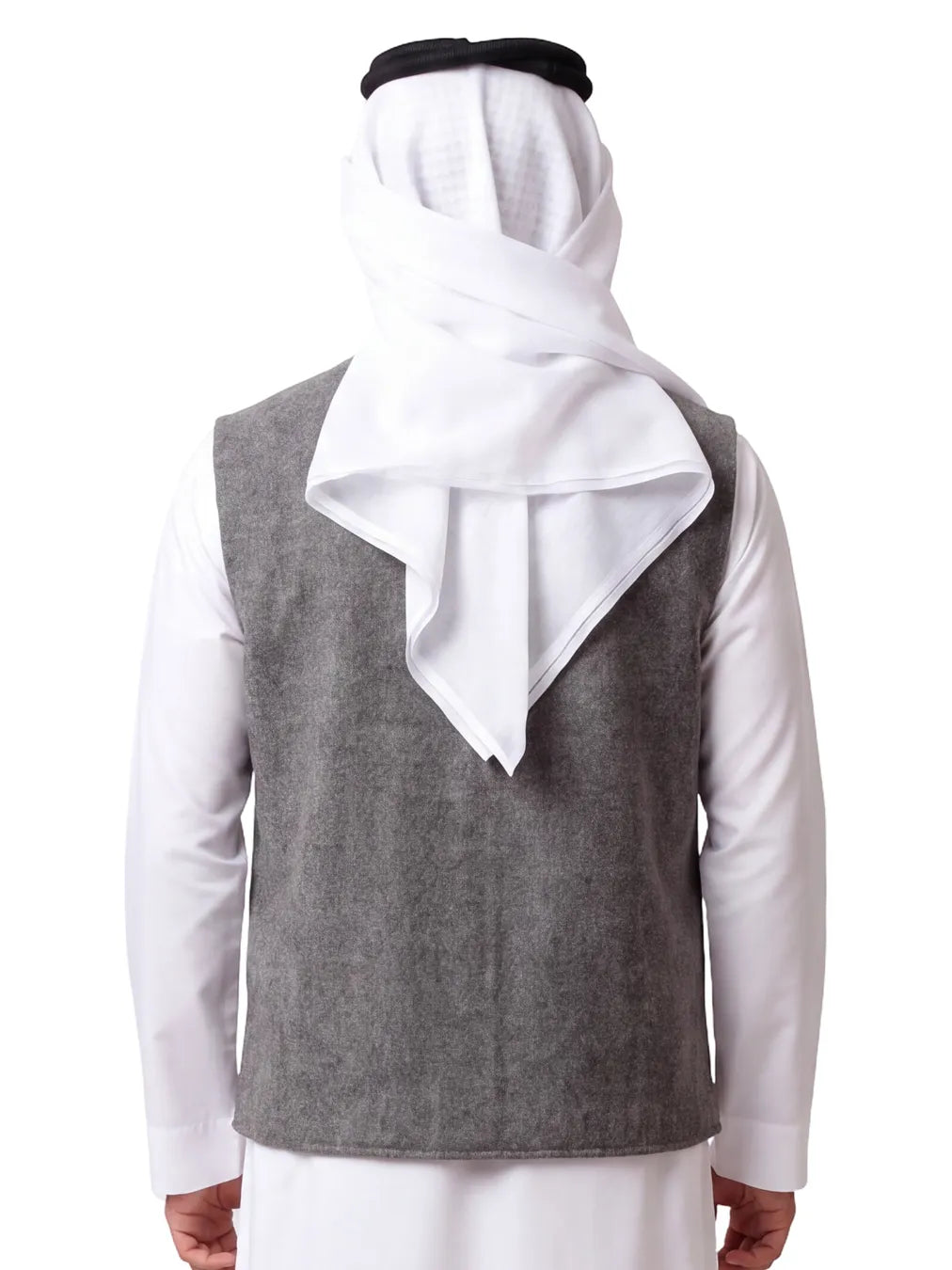 CHARCOAL GREY HALF-SLEEVE WINTER JACKET WITH ZIP