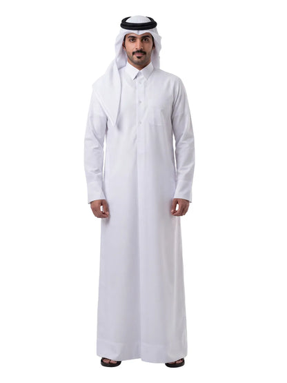 READY-MADE QATARI KANDURA, CRAFTED WITH PREMIUM TOYOBO FABRIC FROM JAPAN