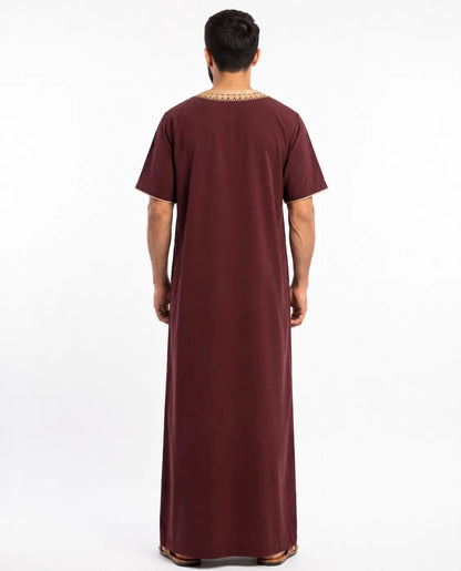 Al Khazz Classic Maroon Jalabiya for the Modern Gentleman